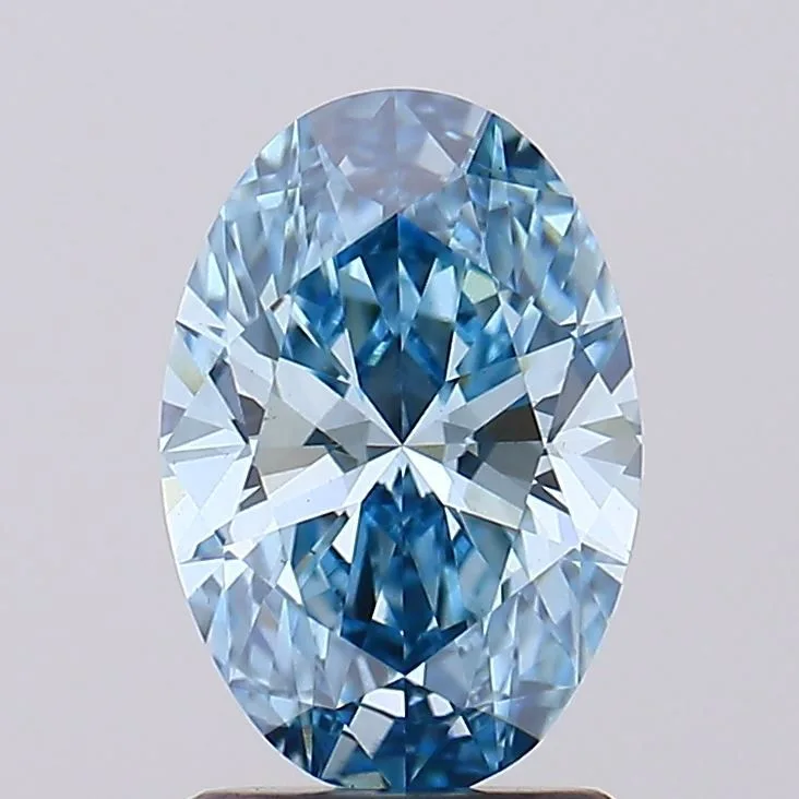 1.58 Carat Oval Fancy Vivid Blue VS1 Lab Diamond 1 1.58 Carat Oval Fancy Vivid Blue VS1 Lab Diamond