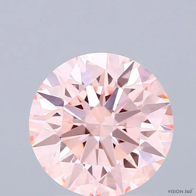 1.76 Carat Round Fancy Intense Pink VVS2 Lab Diamond
