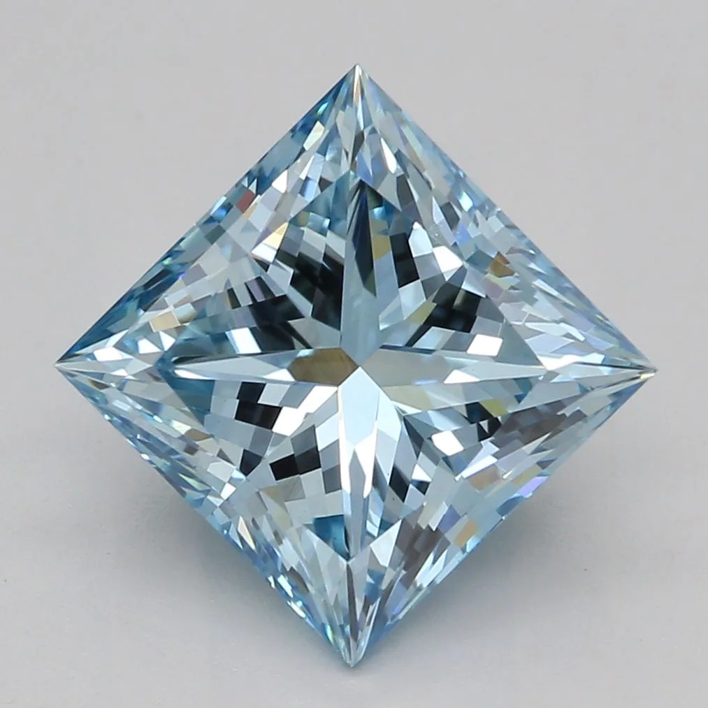 2.06 Carat Fancy Vivid Blue VVS2 PRINCESS Lab Diamond