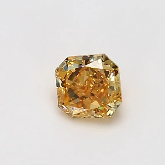 0.5 Carat Radiant Fancy Intense Yellow Orange SI1 Natural Diamond
