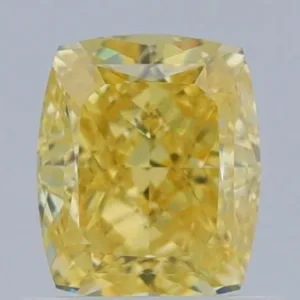 1.01 Carat Cushion Brilliant Fancy Intense Yellow VS1 Natural Diamond