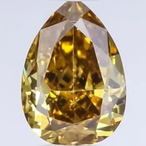 0.46 Carat Pear Fancy Deep Brown Yellow Natural Diamond