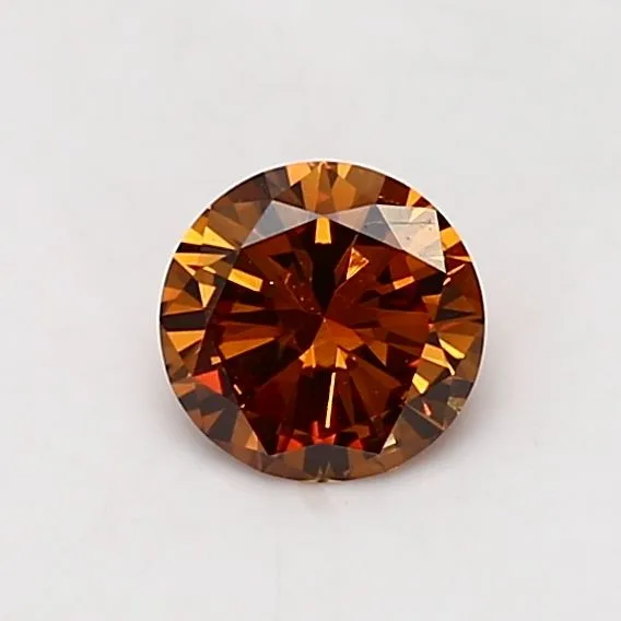 0.64 Carat Round Fancy Deep Orange SI1 Natural Diamond