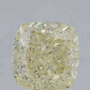 0.84 Carat Cushion Brilliant Fancy Light Yellow VS1 Natural Diamond