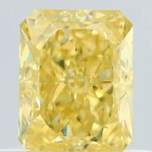 0.51 Carat Radiant Fancy Intense Yellow VVS1 Natural Diamond