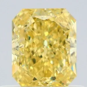 0.64 Carat Radiant Fancy Intense Yellow IF Natural Diamond