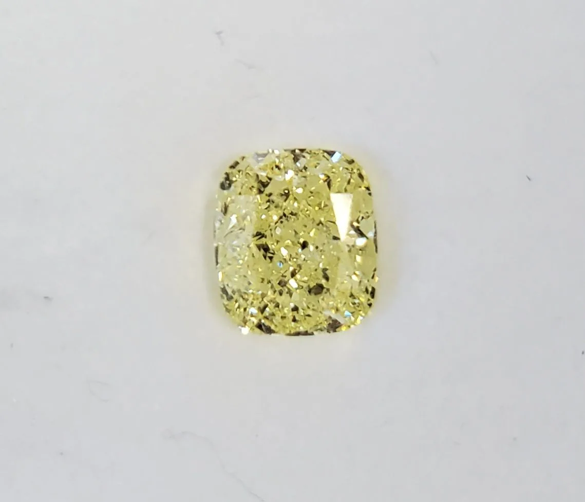 1.14 Carat Cushion Modified Fancy Light Yellow SI2 Natural Diamond 1 1.14 Carat Cushion Modified Fancy Light Yellow SI2 Natural Diamond