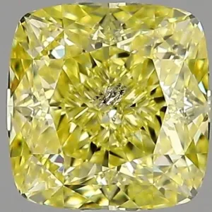 1.02 Carat Cushion Modified Fancy Intense Yellow I1 Natural Diamond