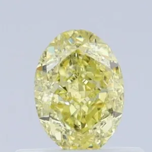 0.52 Carat Oval Fancy Yellow VS2 Natural Diamond