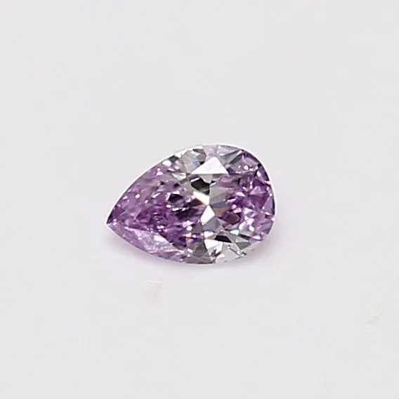 0.18 Carat Pear Fancy Intense Pink Purple Natural Diamond