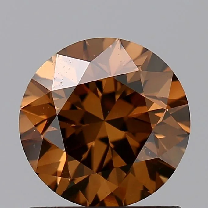 0.95 Carat Round Fancy Orange Brown VS2 Natural Diamond