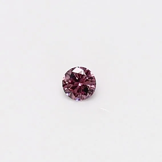 0.04 Carat Round Fancy Deep Pink I1 Natural Diamond