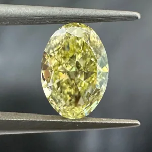 1 Carat Oval Fancy Yellow VS2 Natural Diamond
