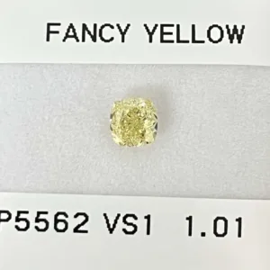 1.01 Carat Cushion Brilliant Fancy Yellow VS1 Natural Diamond