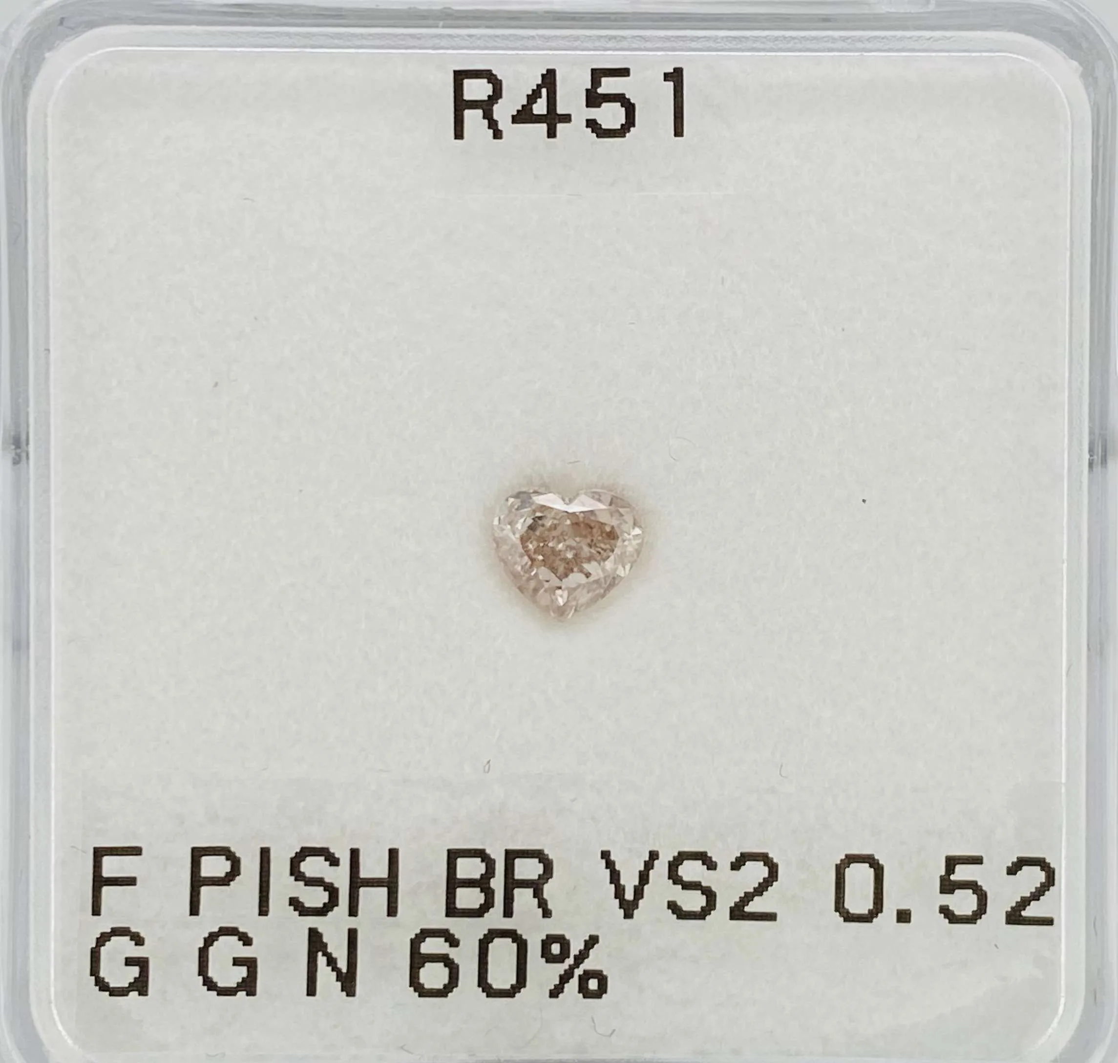 0.52 Carat Heart Fancy Brown VS2 Natural Diamond 1 0.52 Carat Heart Fancy Brown VS2 Natural Diamond