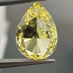 1 Carat Pear Fancy Vivid Yellow VVS2 Natural Diamond