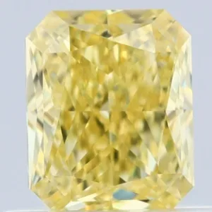 0.6 Carat Radiant Fancy Intense Yellow VVS1 Natural Diamond