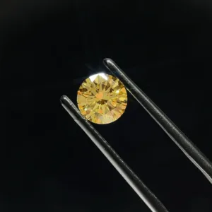 0.89 Carat Round Fancy Vivid Yellow VS1 Lab Diamond
