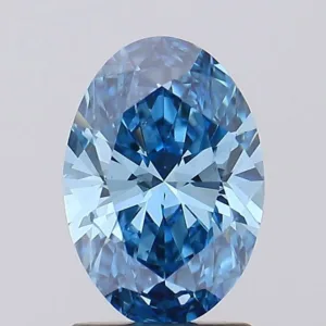 1.33 Carat Oval Fancy Vivid Blue VS2 Lab Diamond