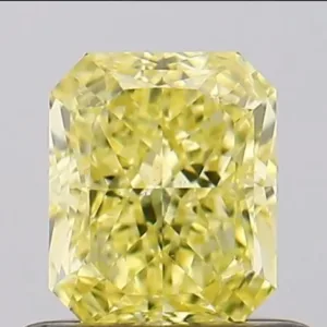 0.7 Carat Radiant Fancy Intense Yellow SI1 Natural Diamond
