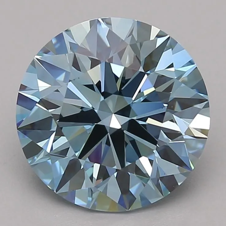 3.71 Carat Round Fancy Vivid Blue VS1 Lab Diamond