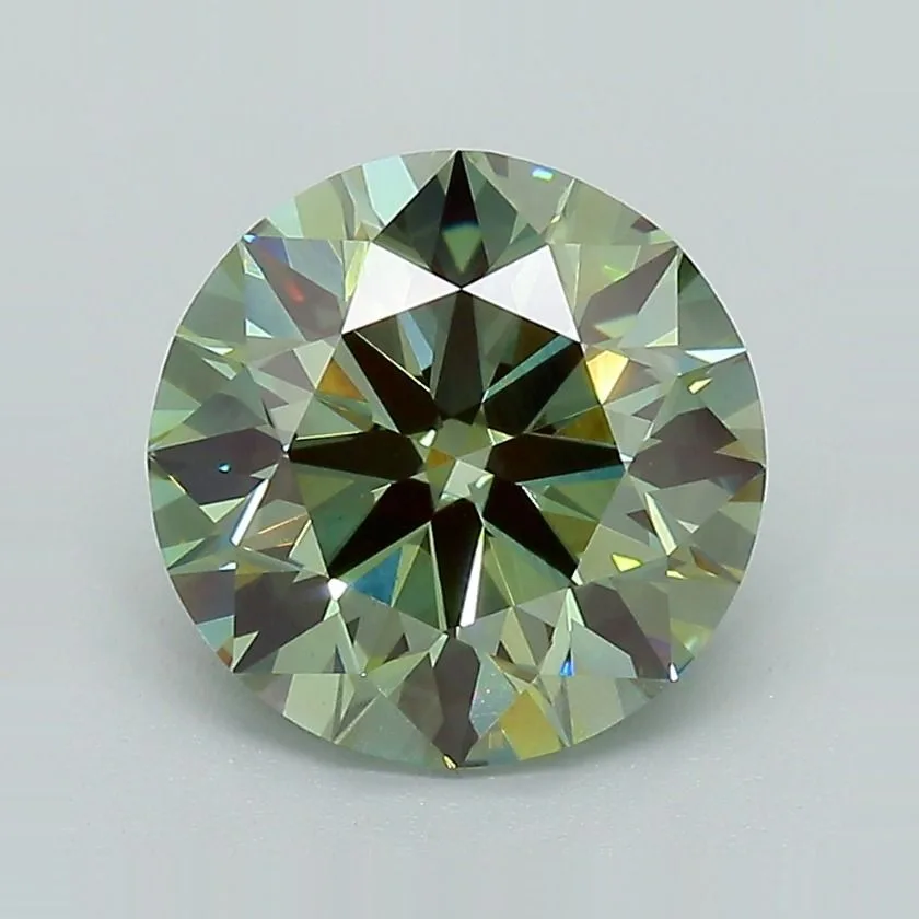 3.04 Carat Round Fancy Vivid Green VS1 Lab Diamond
