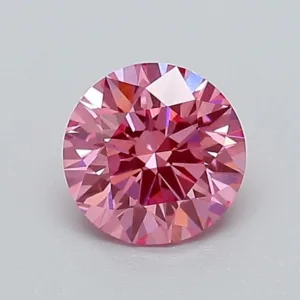 0.66 Carat Round Fancy Vivid Pink VVS2 Lab Diamond