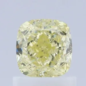 1 Carat Cushion Brilliant Fancy Yellow VS2 Natural Diamond