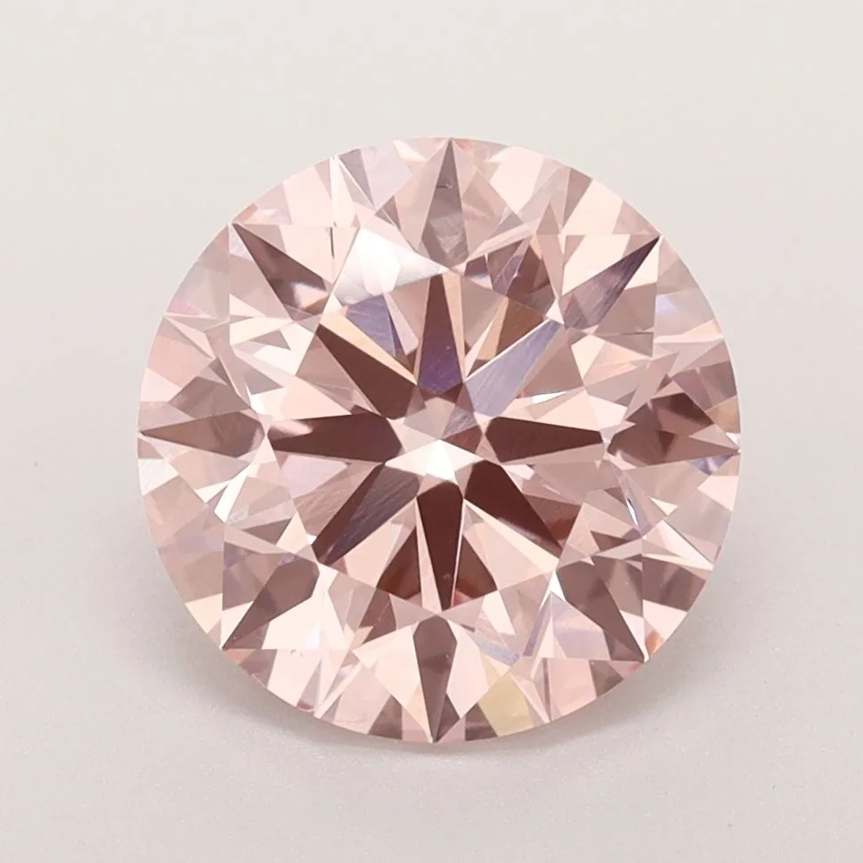 3.25 Carat Round Fancy Vivid Pink VS1 Lab Diamond