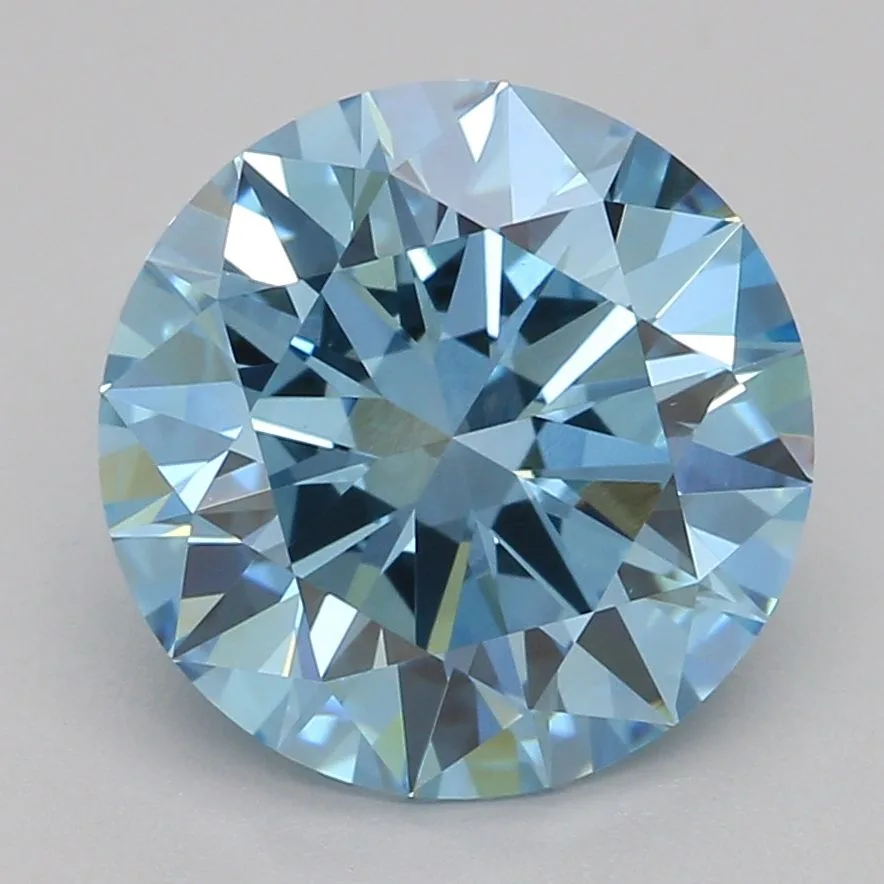 2.04 Carat Round Fancy Vivid Blue VS1 Lab Diamond