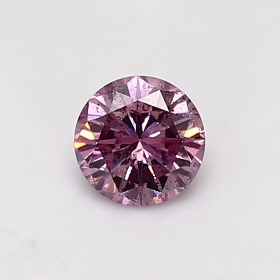 0.53 Carat Round Fancy Intense Pink I2 Natural Diamond