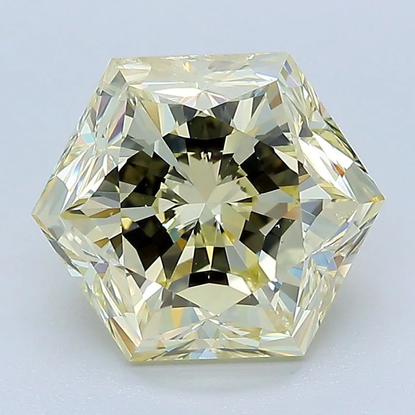 3.8 Carat Hexagonal Fancy Yellow I1 Natural Diamond