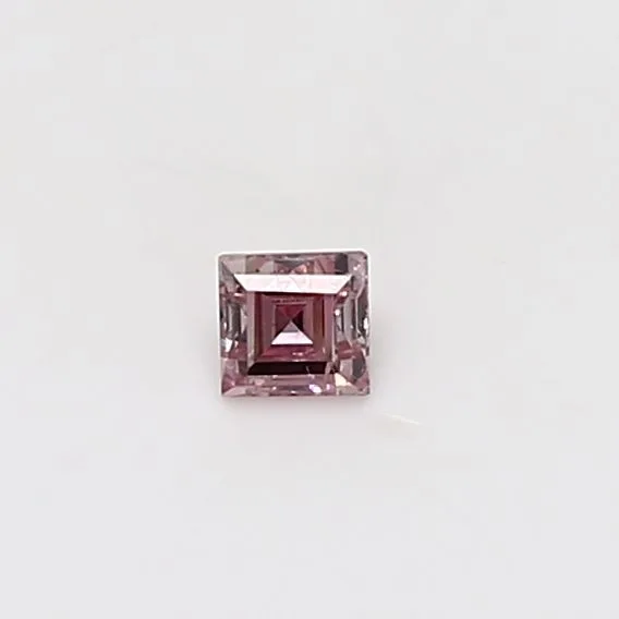 0.11 Carat Asscher Fancy Intense Pink Natural Diamond