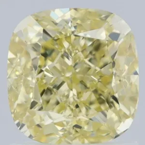1.5 Carat Cushion Brilliant Fancy Yellow VS2 Natural Diamond