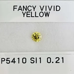 0.21 Carat Round Fancy Vivid Yellow SI1 Natural Diamond