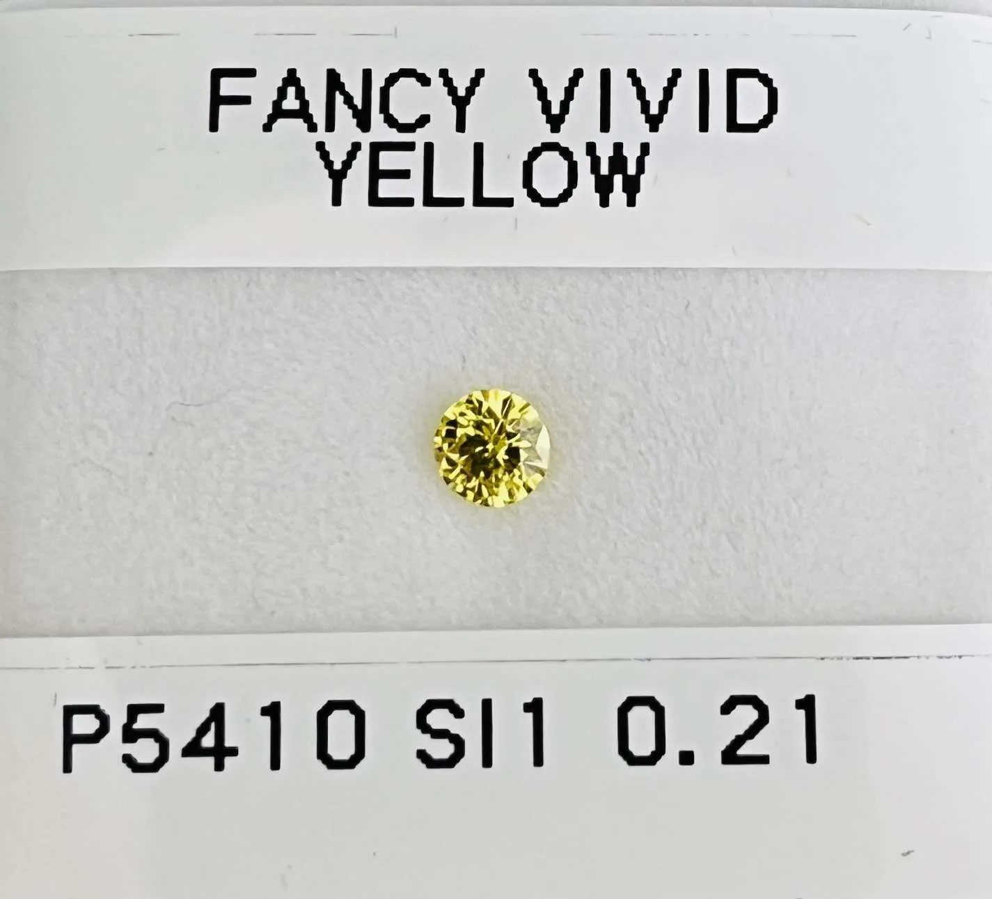 0.21 Carat Round Fancy Vivid Yellow SI1 Natural Diamond 1 0.21 Carat Round Fancy Vivid Yellow SI1 Natural Diamond