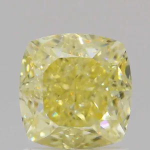 1.71 Carat Cushion Brilliant Fancy Yellow VVS1 Natural Diamond