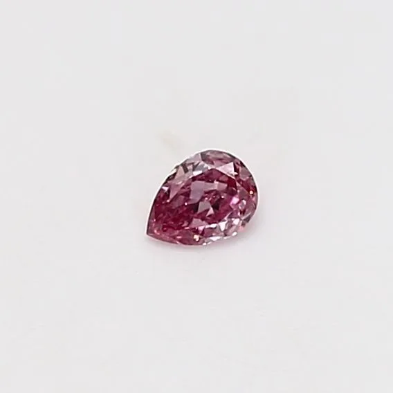0.07 Carat Pear Fancy Intense Pink VS2 Natural Diamond