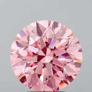 3.5 Carat Round Fancy Vivid Pink VS2 Lab Diamond