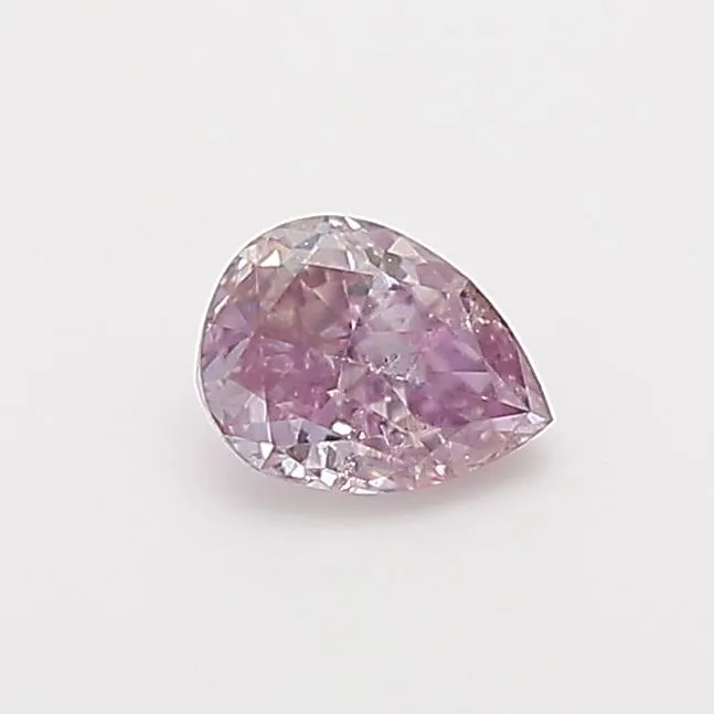0.23 Carat Pear Fancy Purple Pink I2 Natural Diamond