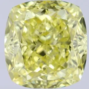 0.56 Carat Cushion Modified Fancy Yellow SI1 Natural Diamond