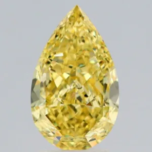 3 Carat Pear Fancy Intense Yellow VS2 Natural Diamond