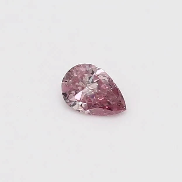 0.17 Carat Pear Fancy Intense Pink I1 Natural Diamond