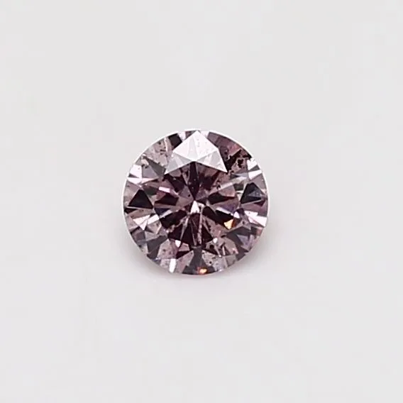 0.21 Carat Round Fancy Deep Pink I1 Natural Diamond