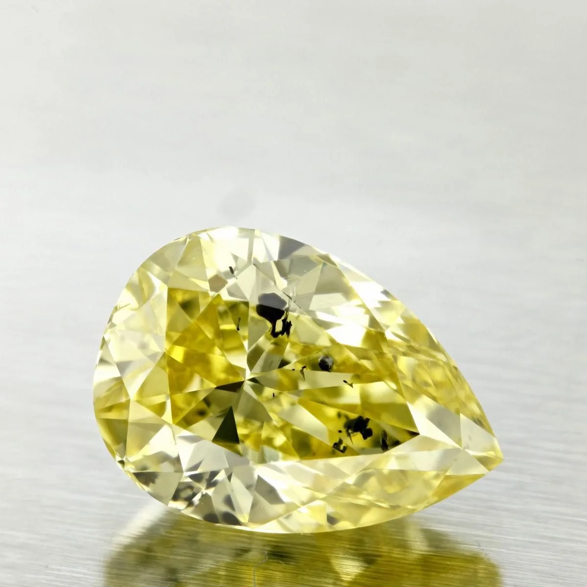 1.8 Carat Pear Fancy Intense Yellow I1 Natural Diamond
