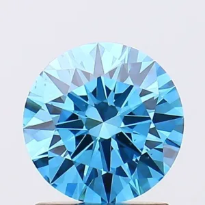1.3 Carat Round Fancy Vivid Blue VS2 Lab Diamond