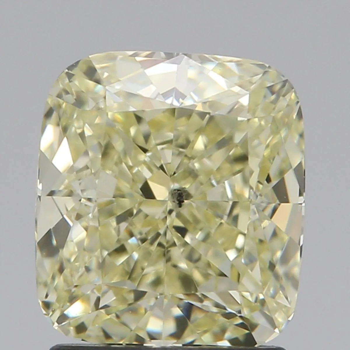 1.73 Carat Cushion Brilliant Fancy Light Yellow SI1 Natural Diamond