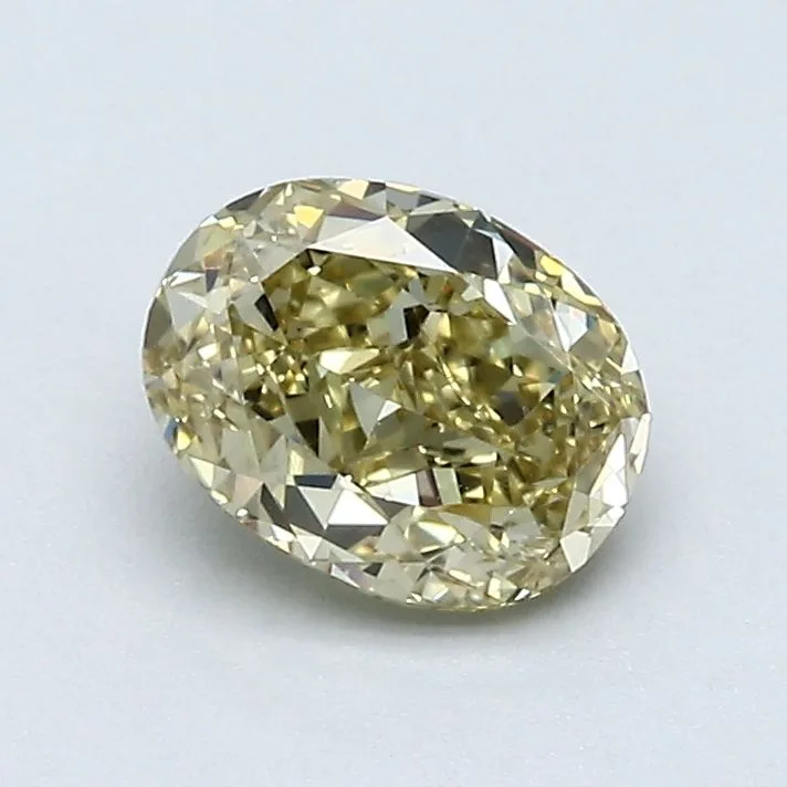 0.89 Carat Oval Fancy Yellow VS2 Natural Diamond