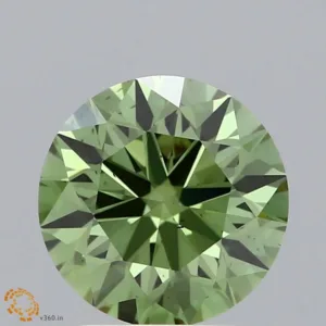 2.39 Carat Round Fancy Vivid Green VS2 Lab Diamond