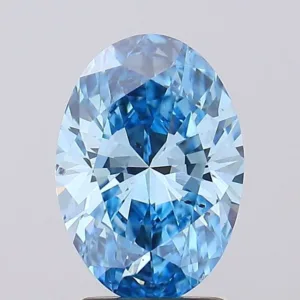 1.95 Carat Oval Fancy Vivid Blue VS2 Lab Diamond